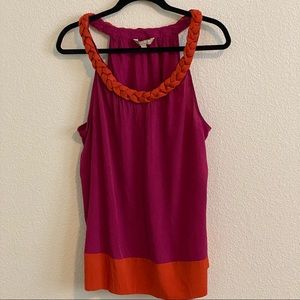 Sleeveless Color-block Halter Top‎ XL